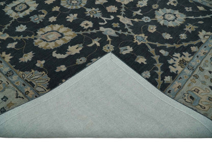 Hand Tufted Black and Silver Modern Turkish Oushak Multi size wool Area Rug, Kids, Living Room and Bedroom Rug.