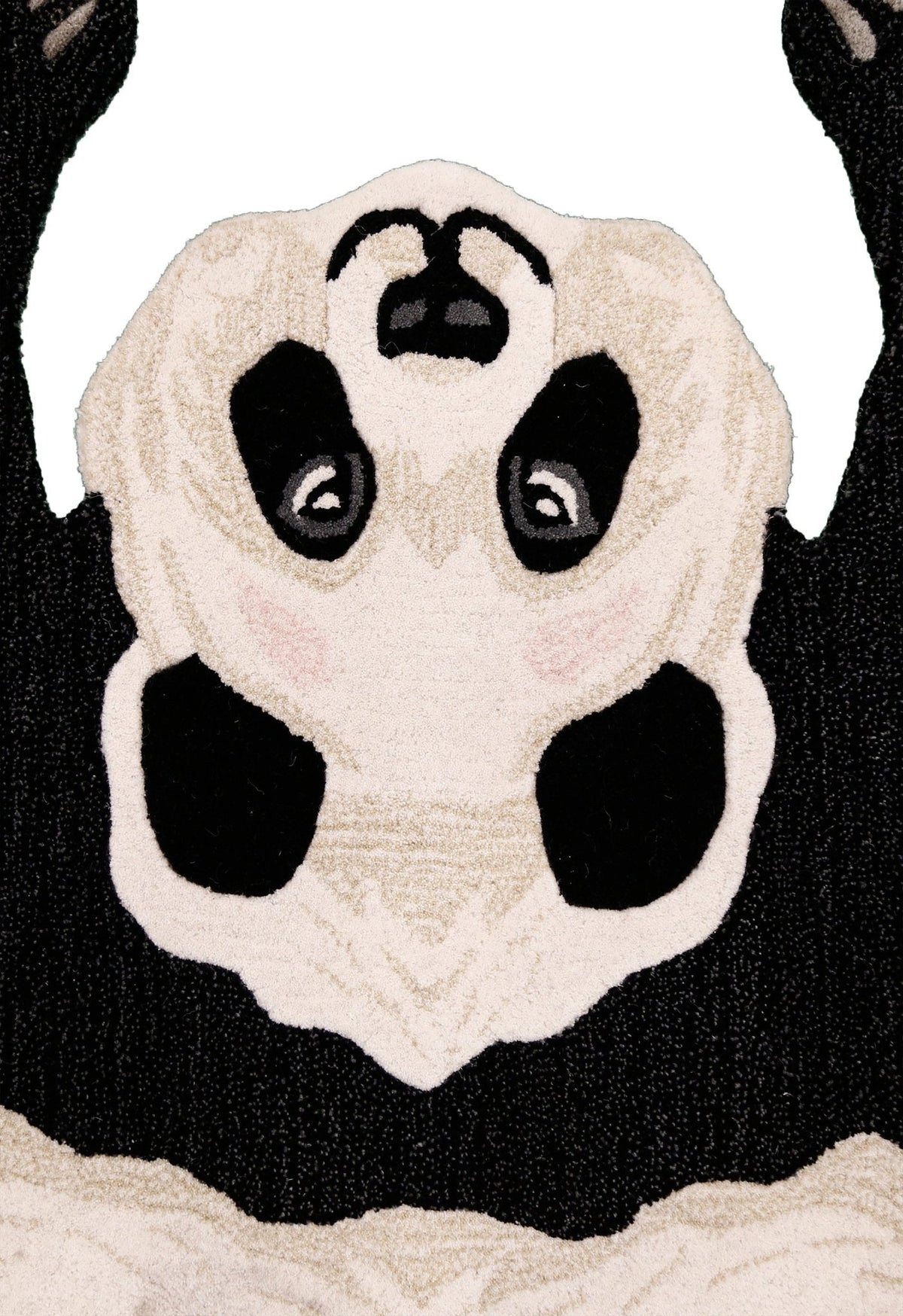Hand Tufted Black Animal Panda 3x5 Wool Area Rug.