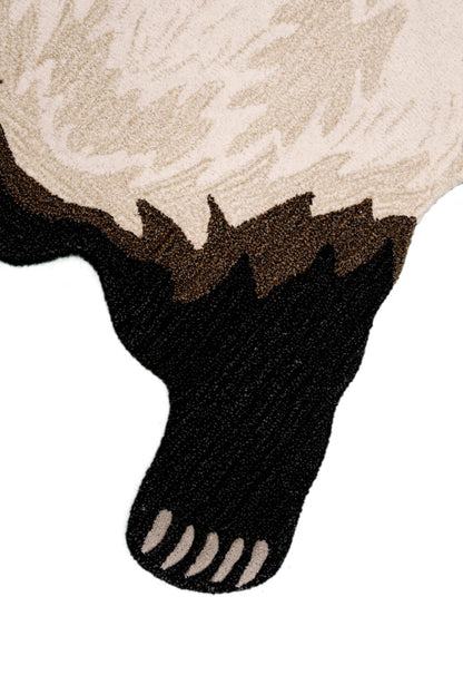 Hand Tufted Black Animal Panda 3x5 Wool Area Rug