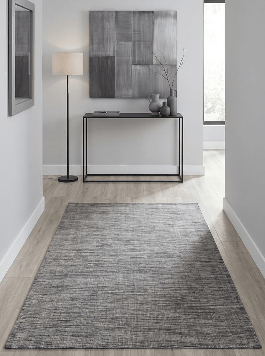 Hand Woven Gray Modern Style Wool Area Rug.