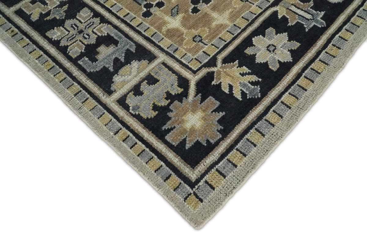 Vintage Distressed Hand Knotted Traditional Heriz Camel Custom Made wool Area Rug.