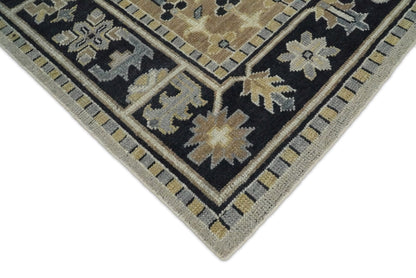 Vintage Distressed Hand Knotted Traditional Heriz Camel Custom Made wool Area Rug.