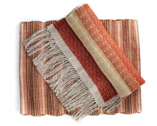 The Carpentry Shop Co. Handmade Woven Placemats & Table Runners by Local Artisan in Signature Red