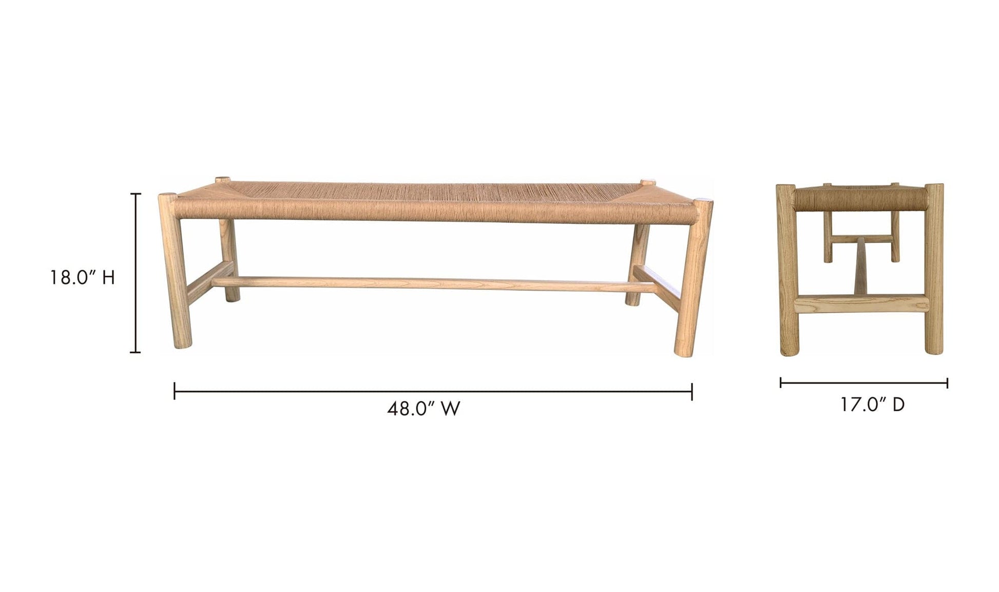 The Carpentry Shop Co. Hawthorn Small Bench Natural Hawthorn Small Bench Natural