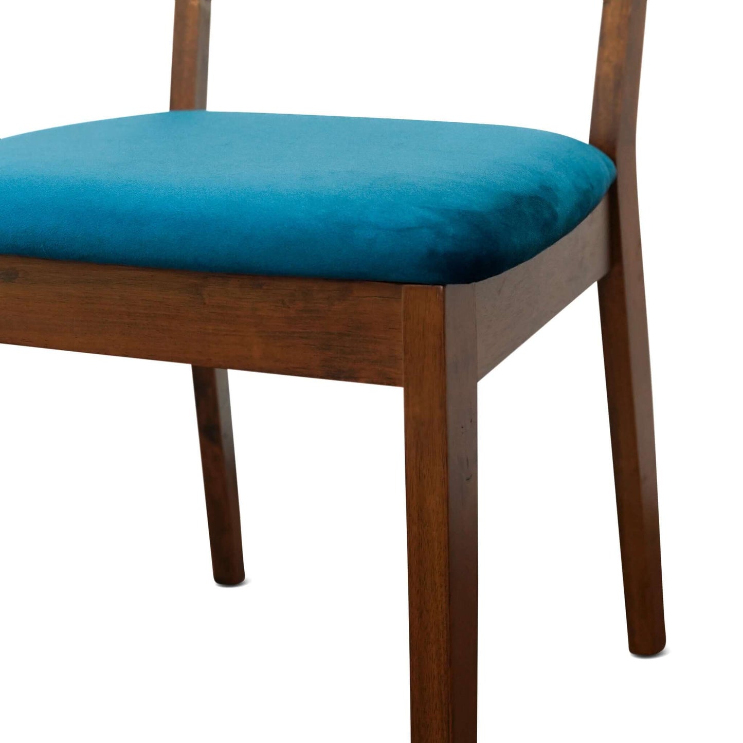 ashcroftfurniture.com Hazel Mid-Century Modern Navy Blue Velvet Solid Wood Dining Chair(Set of 2)