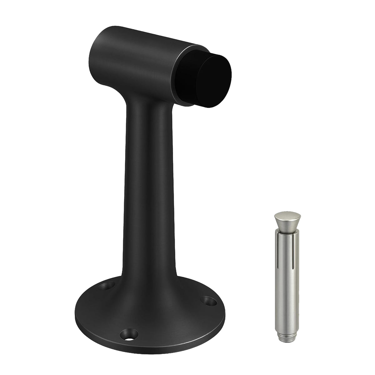 Heavy Duty 6″ Floor-Mount Door Stop – Solid Brass, Commercial Grade (Matte Black).