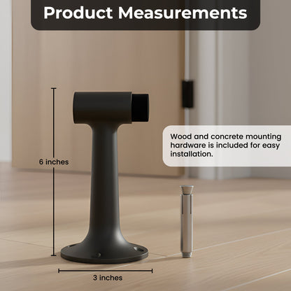 Heavy Duty 6″ Floor-Mount Door Stop – Solid Brass, Commercial Grade (Matte Black).