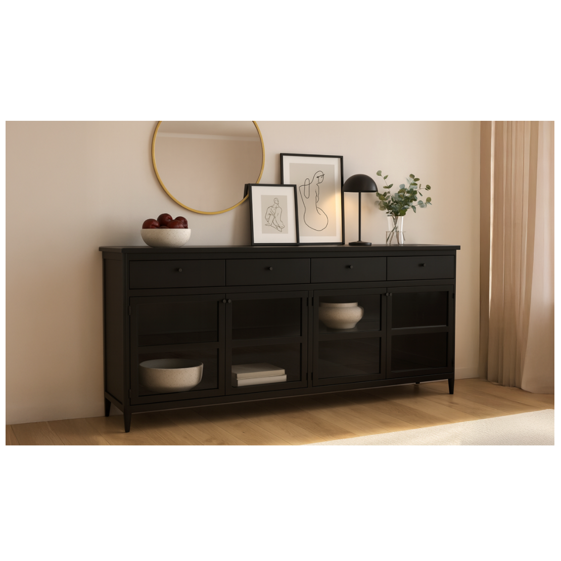 Henry Metal Sideboard Black