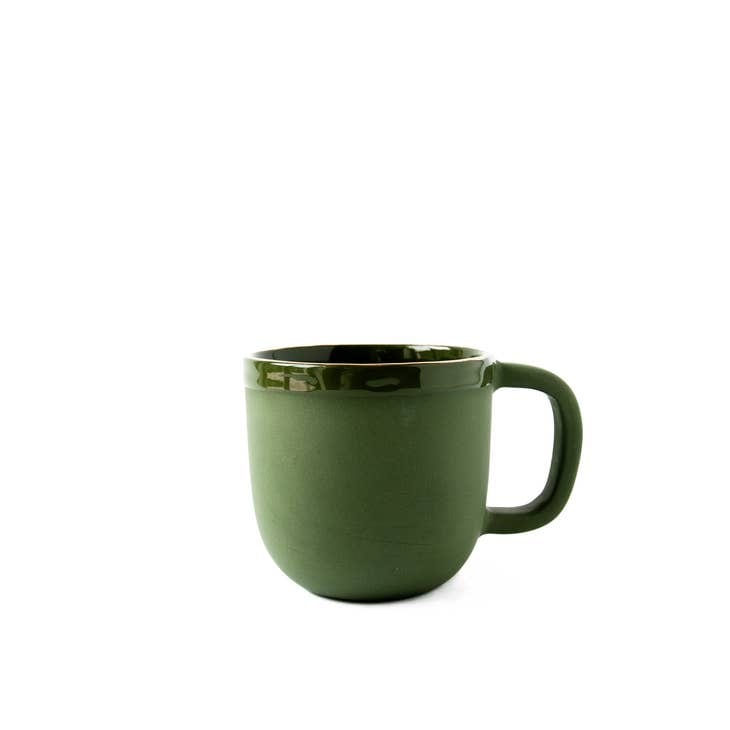 Ethical Trade Co Home Green / Coffee Mug / Gold Rim Handmade Ukrainian Porcelain Cups