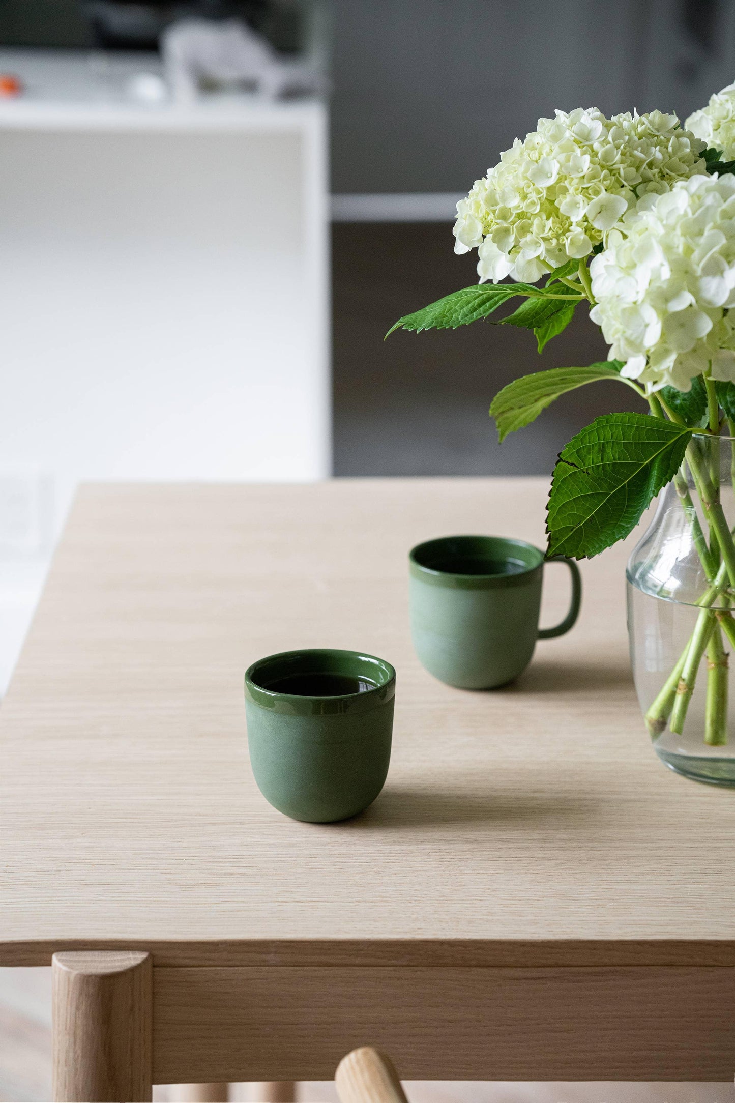 Ethical Trade Co Home Green / Coffee Cup / Plain Handmade Ukrainian Porcelain Cups