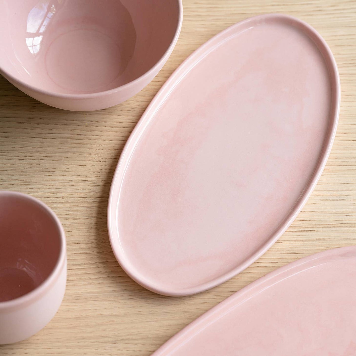 Ethical Trade Co Home Medium / Powder Pink / Plain Handmade Ukrainian Porcelain Serving Platter