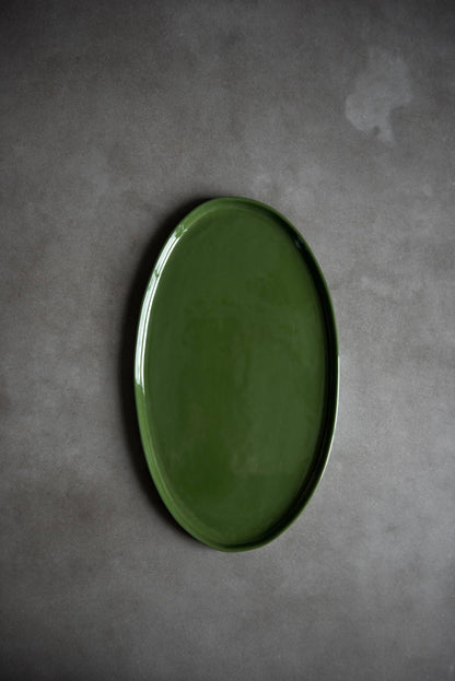 Ethical Trade Co Home Medium / Green / Plain Handmade Ukrainian Porcelain Serving Platter