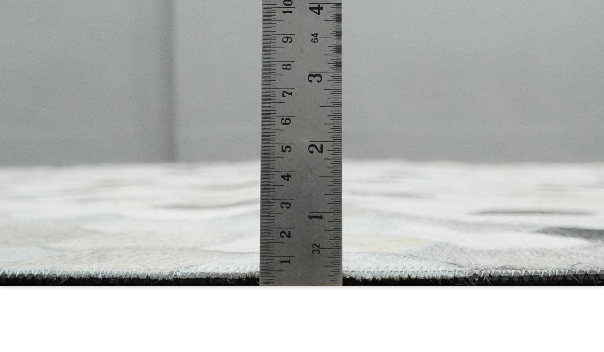 The Rug Decor Home & Living Cowhide Leather Patchwork Silver and Ivory Leather Modern Geometric Custom Made Rug Cowhide Leather Patchwork Silver and Ivory Leather Modern Geometric Custom Made Rug