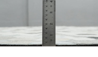 The Rug Decor Home & Living Cowhide Leather Patchwork Silver and Ivory Leather Modern Geometric Custom Made Rug Cowhide Leather Patchwork Silver and Ivory Leather Modern Geometric Custom Made Rug