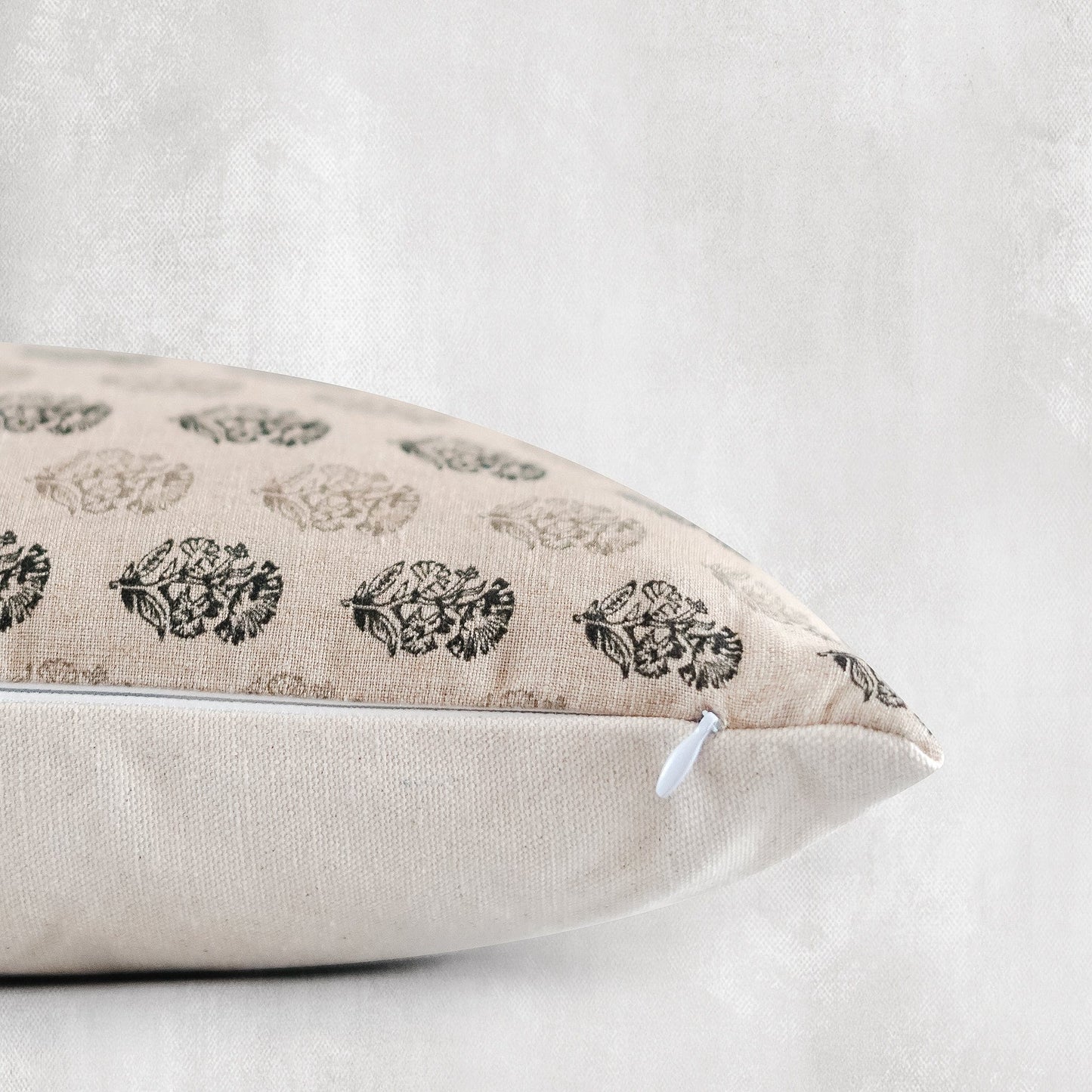 RuffledThread Home & Living > Home Décor > Decorative Pillows 14 in X 20 in AKINDAYO- Indian Hand Block Linen Lumbar Pillow Cover