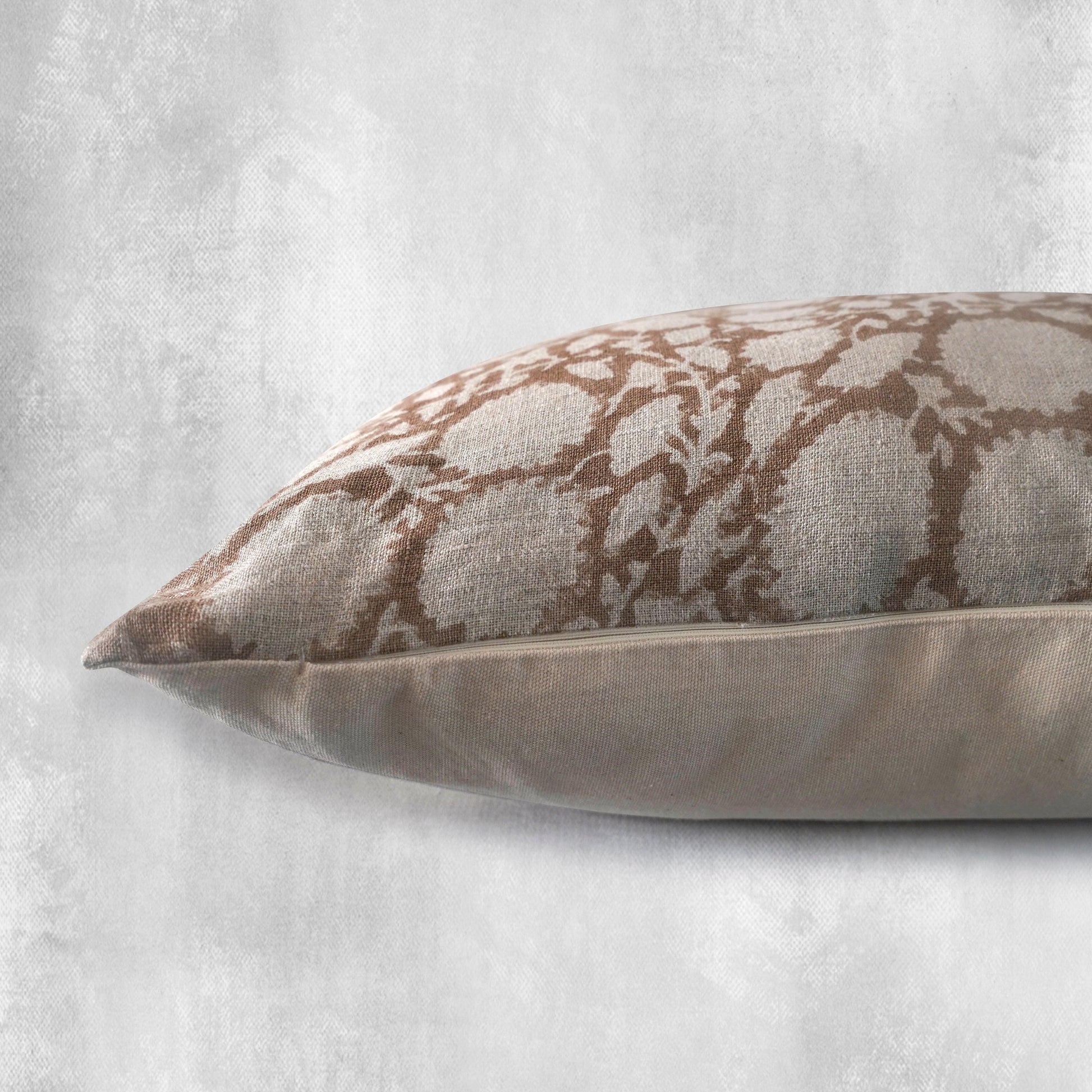 RuffledThread Home & Living > Home Décor > Decorative Pillows 14 in X 20 in BAKARE-Indian Hand Block Linen Lumbar Pillow cover