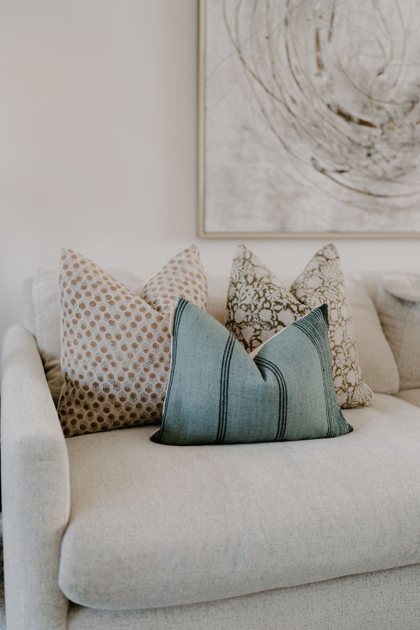 RuffledThread Home & Living > Home Décor > Decorative Pillows CHIMERE- Indian Hand Block Linen Pillow cover