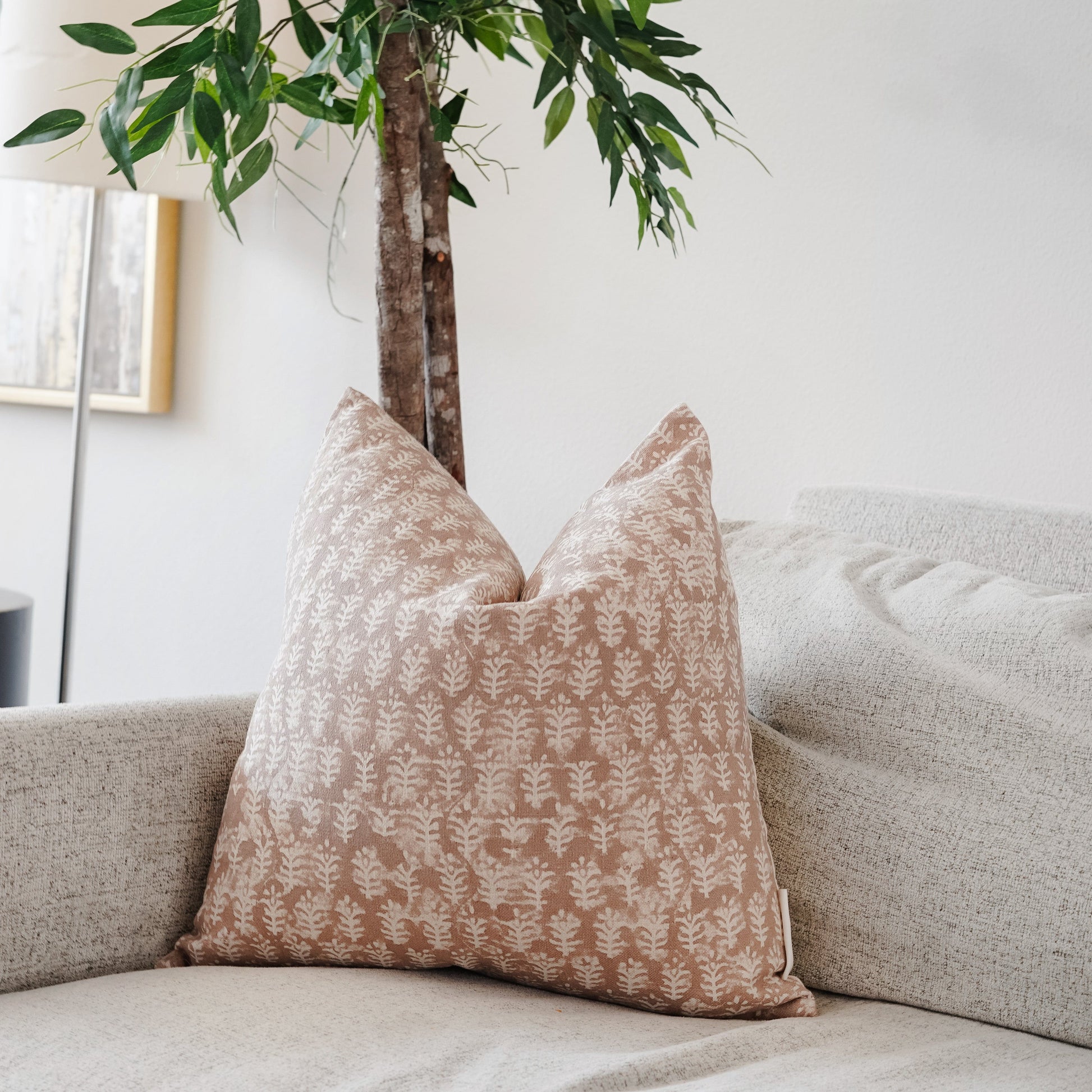 RuffledThread Home & Living > Home Décor > Decorative Pillows ENOBONG- Indian Hand Block Linen Pillow cover
