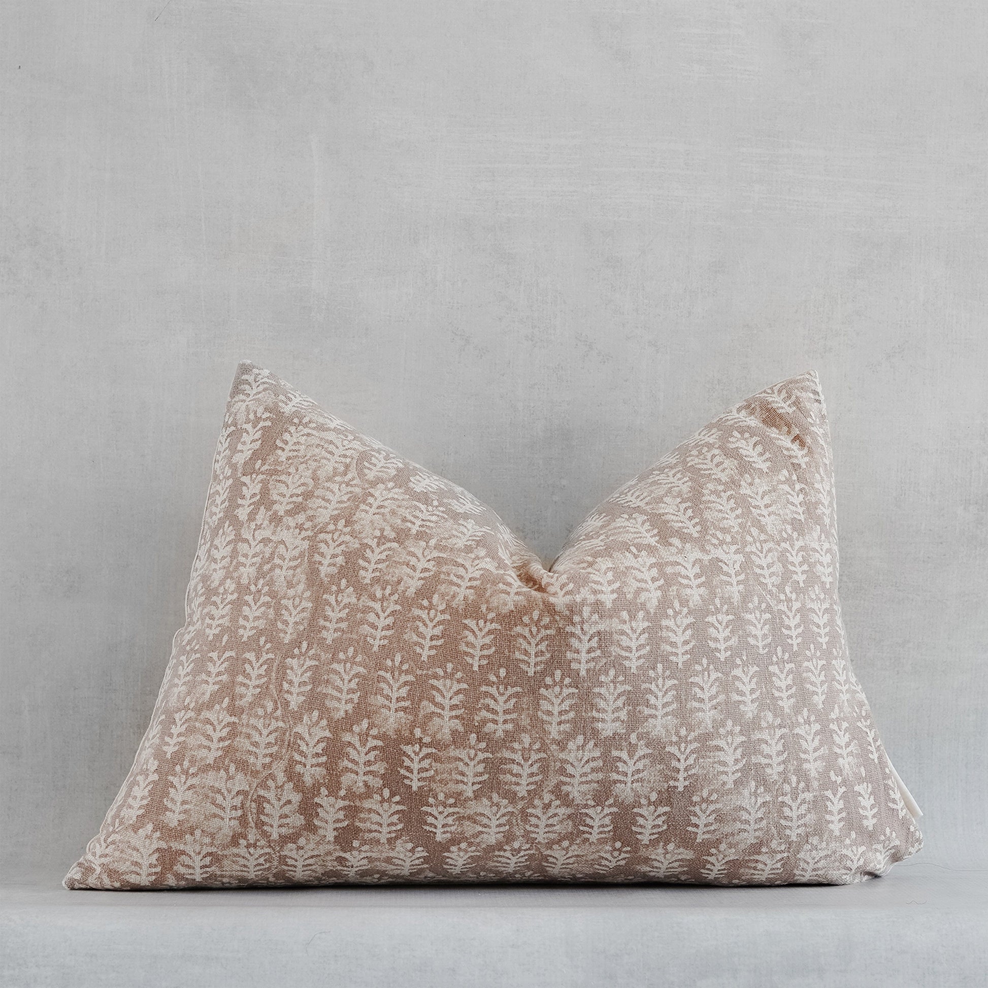 RuffledThread Home & Living > Home Décor > Decorative Pillows 14 in X 20 in MANU-Indian Hand Block Linen Lumbar Pillow cover