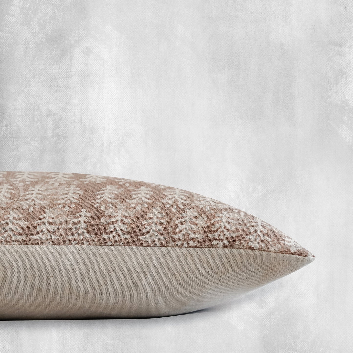 RuffledThread Home & Living > Home Décor > Decorative Pillows 14 in X 20 in MANU-Indian Hand Block Linen Lumbar Pillow cover