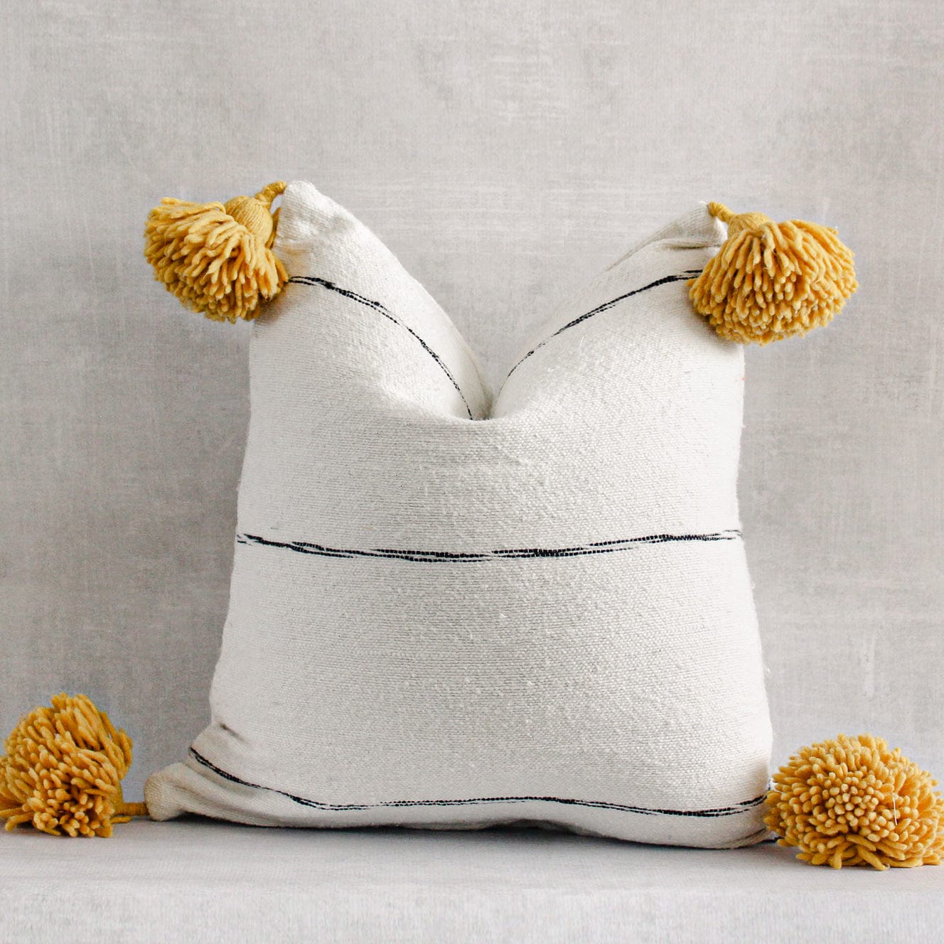 RuffledThread Home & Living > Home Décor > Decorative Pillows 19.5x19.5 inches No. 2 Handmade Moroccan Pom Pom Pillow Cover