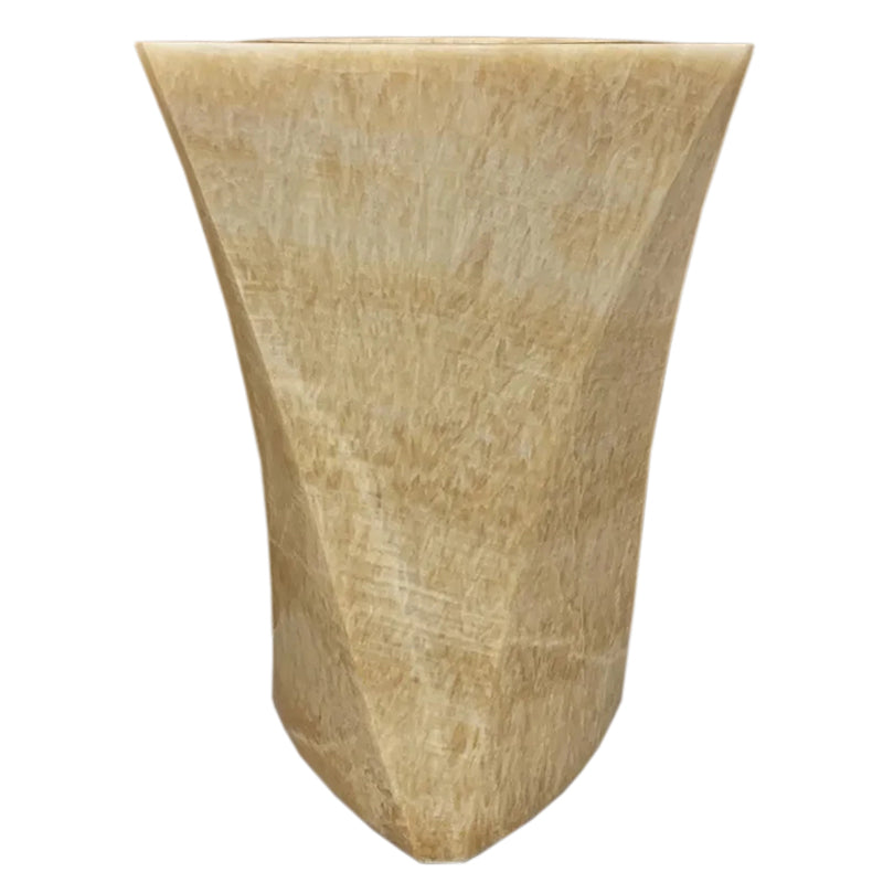 Honey Onyx Designer Pedestal Stand-Alone Sink (W)21.5" (L)23" (H)34".