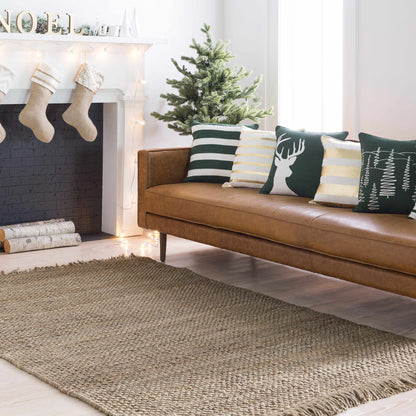 Hovland Hand Woven Natural Jute Rag Rug - Clearance.