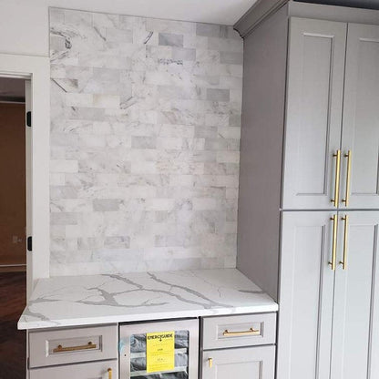 Lew's Square Bar Cabinet Knobs and Handles in Brushed Brass.