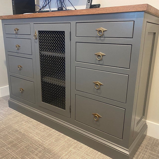 Rhombus "Ella" Antique Bronze Ring Drawer Pulls with Backplate.