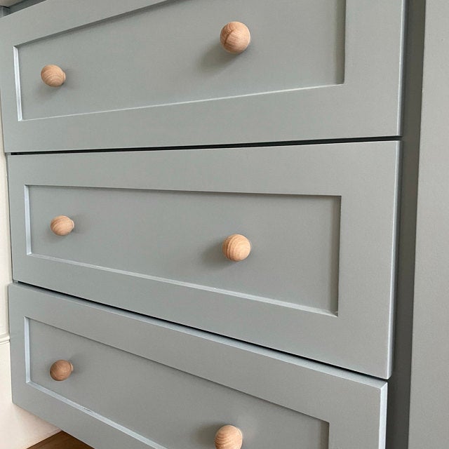 Unfinished Wood "Alden" Mid-Century Modern Cabinet Hardware.