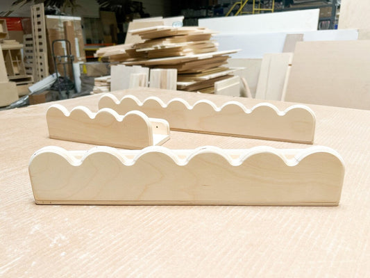 PEARL- Scalloped Wall Shelves- Set of 3