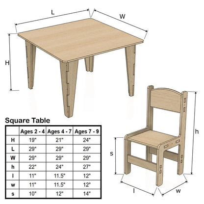 SCARLETT- Square Table with Set of 4 Chairs