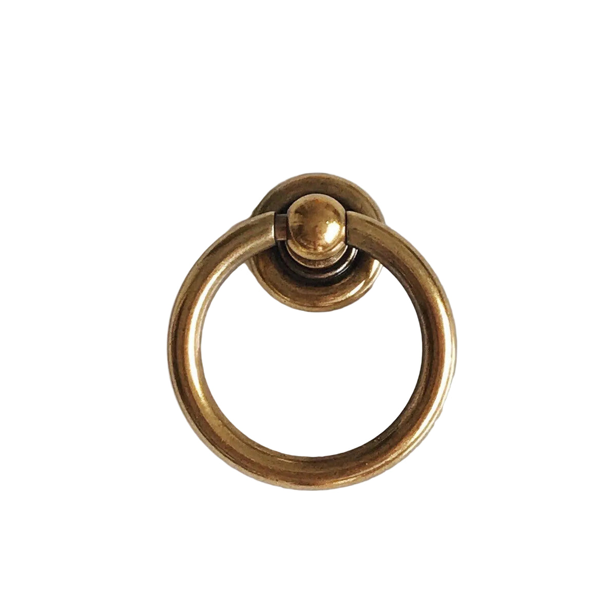 Plain Antique Brass "Capri" Ring Drawer Pulls.