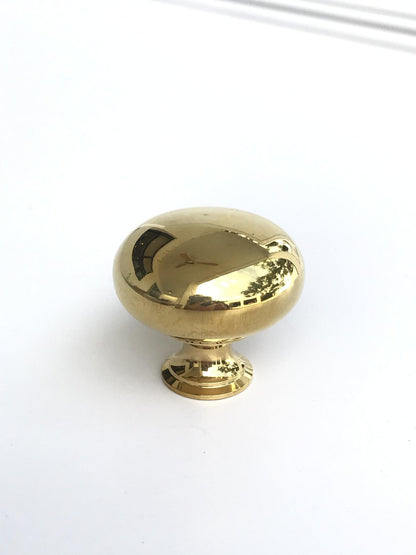 Unlacquered Brass "Eloise" Round Cabinet Knob