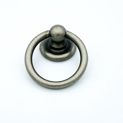 Plain Antique Silver "Capri" Ring Drawer Pulls.