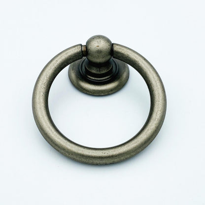 Plain Antique Silver "Capri" Ring Drawer Pulls.
