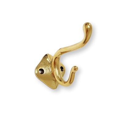 Unlacquered Brass "Louie Style 4" Wall Coat and Hat Hook