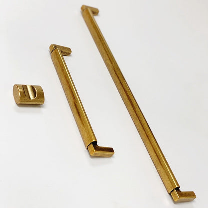 U-Shaped "Florence" Cabinet Knob and Drawer Pulls in Antique Brass.