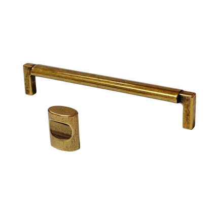 U-Shaped "Florence" Cabinet Knob and Drawer Pulls in Antique Brass.