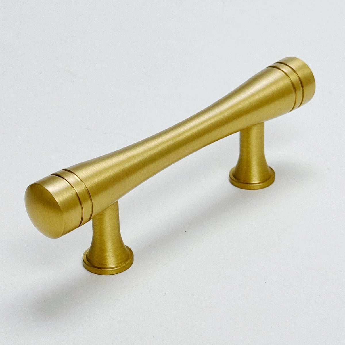 Satin Brass "Julien" Cabinet Knob and Drawer Pulls.