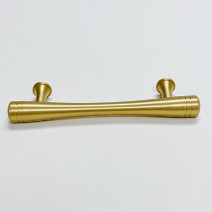 Satin Brass "Julien" Cabinet Knob and Drawer Pulls.