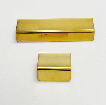 Unlacquered Brass "Patina" Edge Drawer Pulls.