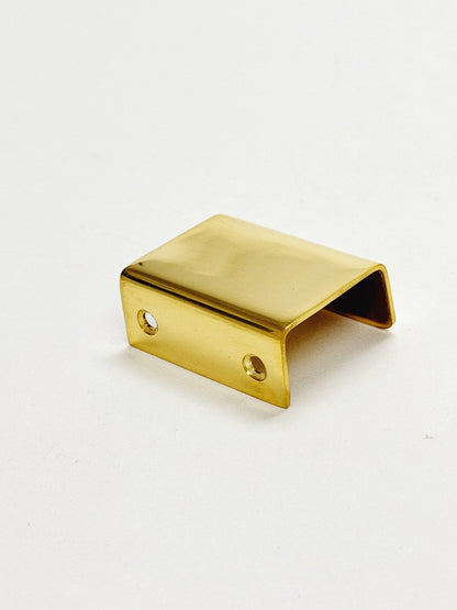 Unlacquered Brass "Patina" Edge Drawer Pulls.