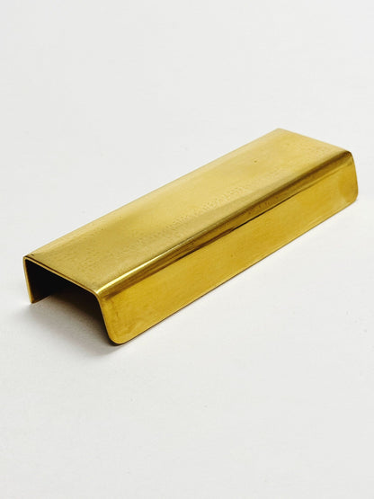 Unlacquered Brass "Patina" Edge Drawer Pulls.