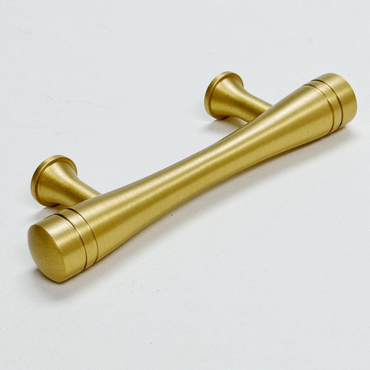Satin Brass "Julien" Cabinet Knob and Drawer Pulls.