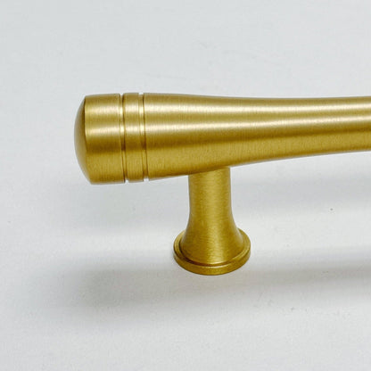 Satin Brass "Julien" Cabinet Knob and Drawer Pulls.