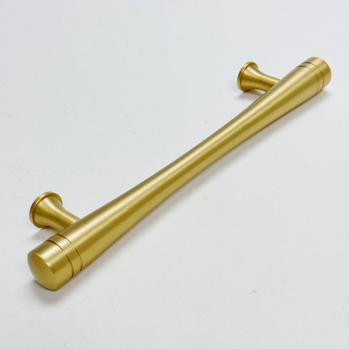 Satin Brass "Julien" Cabinet Knob and Drawer Pulls.