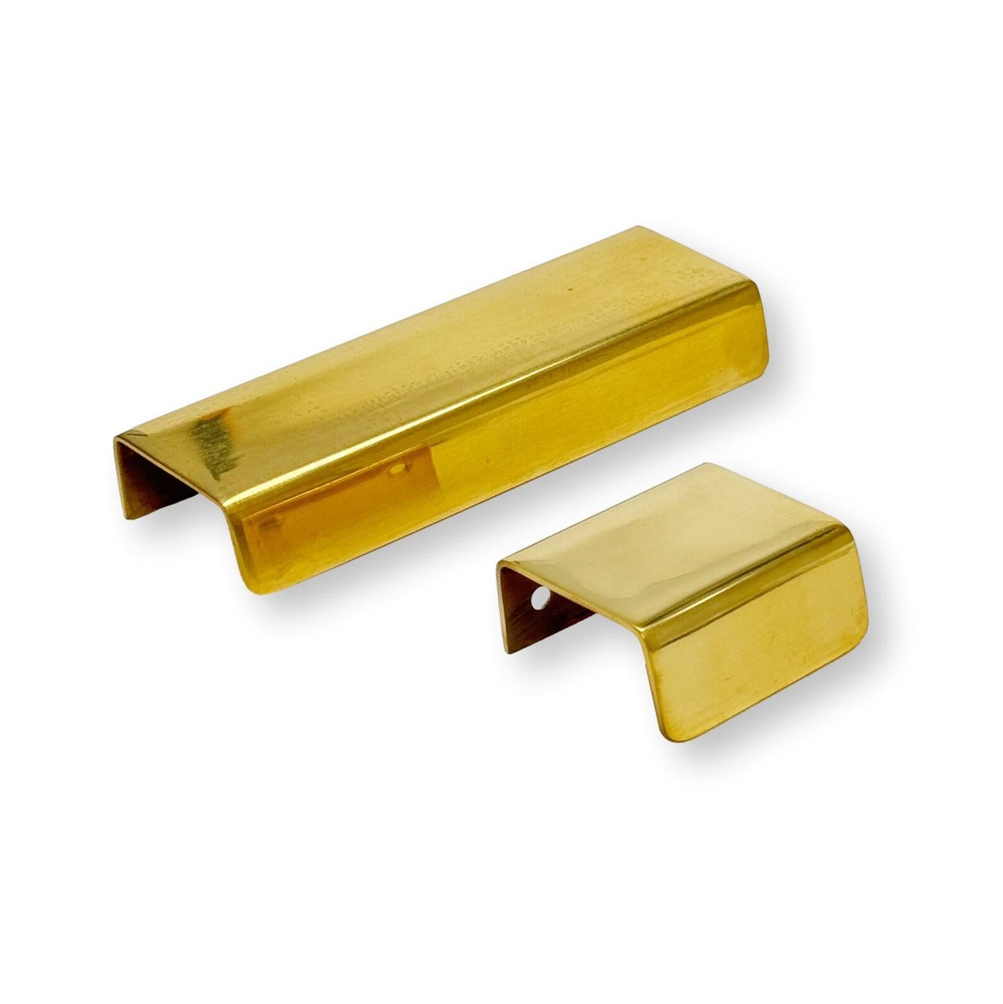 Unlacquered Brass "Patina" Edge Drawer Pulls.