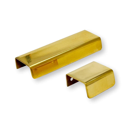 Unlacquered Brass "Patina" Edge Drawer Pulls.