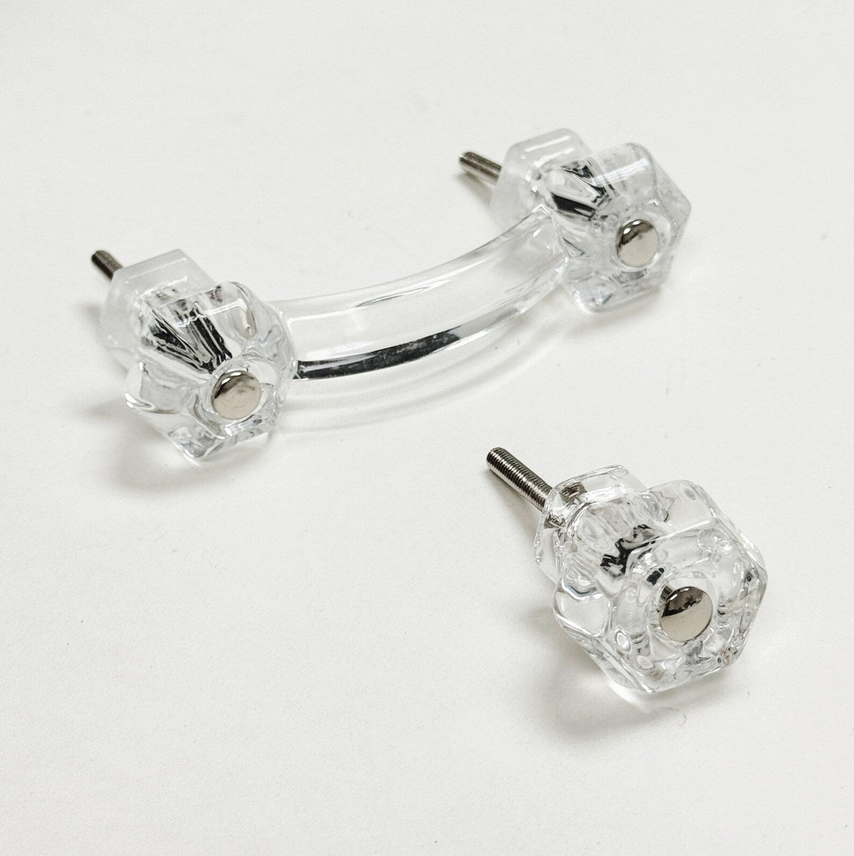 Glass Depression Clear Drawer Pull and Cabinet Knobs.